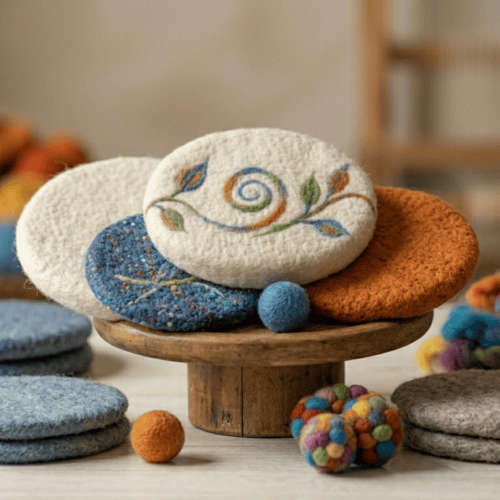 Felt tea coasters