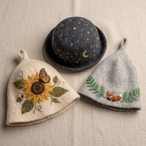 Felt Sauna hats