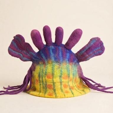 Handmade wool felt hats and felt headwear from Nepal