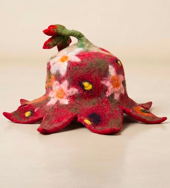 Floral Octopus Felt Hat