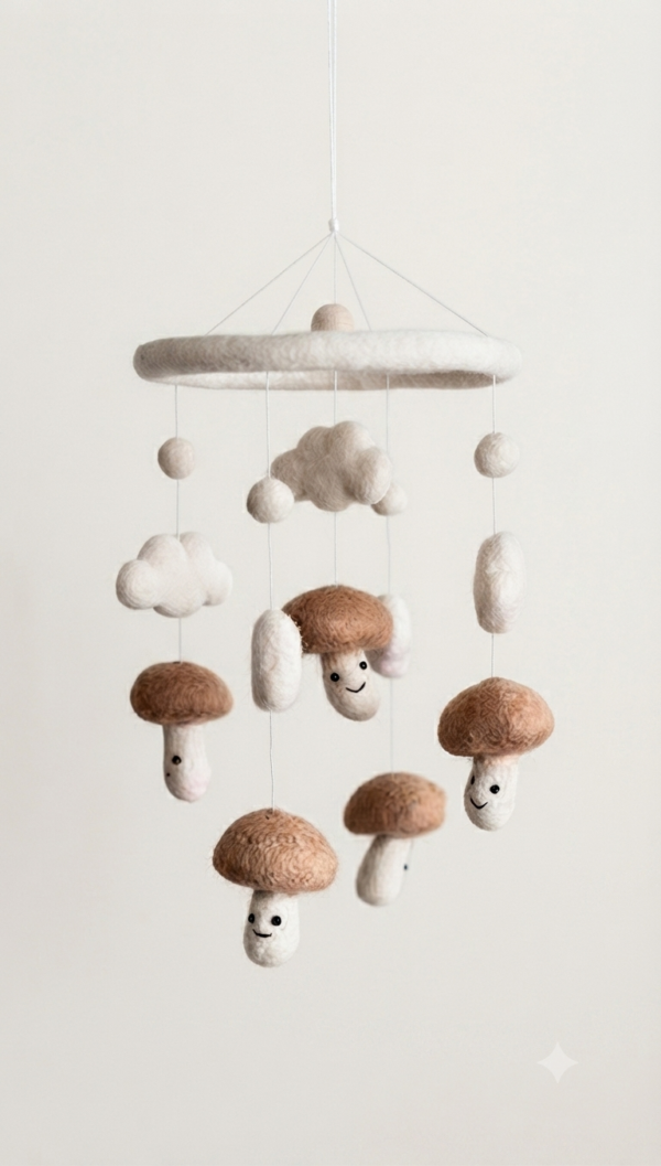 baby mobile mushroom