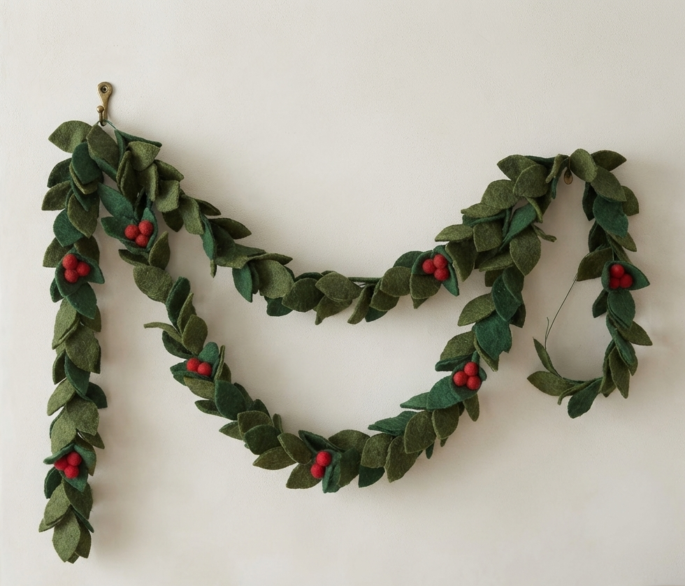 Handmade felt home decor, ornaments and Christmas decorations