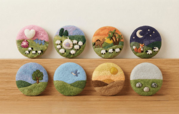 Handmade Felt Landscape Fridge Magnet