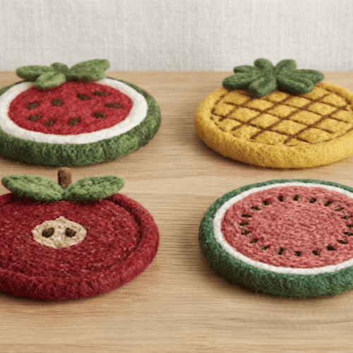 needle felted tea coaster
