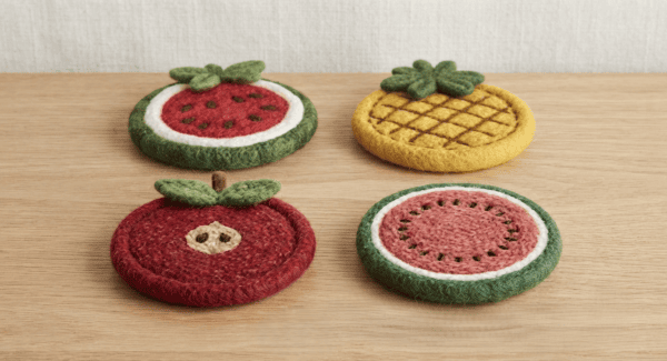 needle felted tea coaster