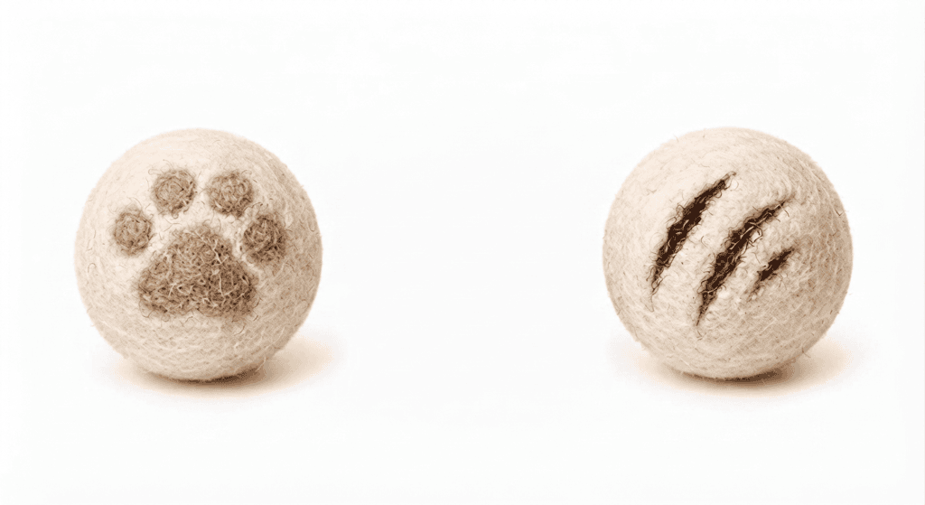 Handmade Cat Paw and Scratch Felt Pet Toy Ball