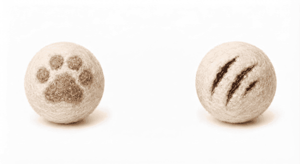Handmade Cat Paw and Scratch Felt Pet Toy Ball