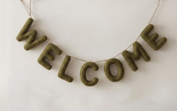 Handmade Felt Welcome Garland